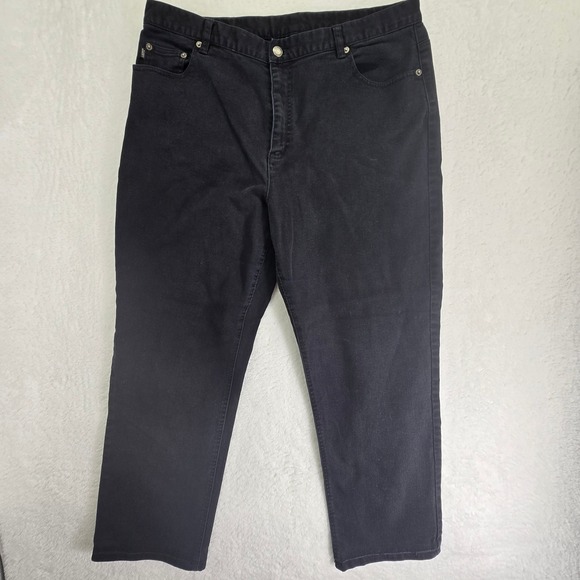 Lauren Ralph Lauren Denim - Lauren Jeans Co Ralph Black Pants Denim Going‎ Out Straight Womens Sz 18W 38x27